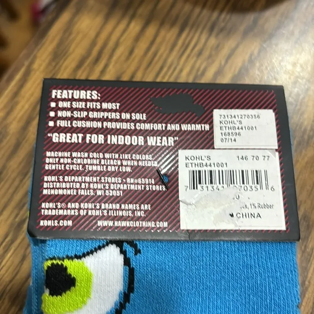 Tony Hawk monster horror themed non-slip socks NWT